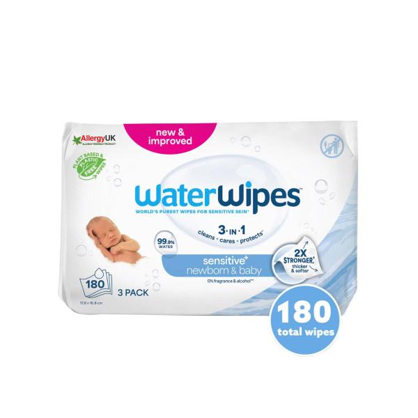 Fragrance Free Sensitive Skin 180 Baby Wipes