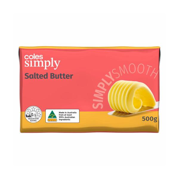 Coles Simply Salted Butter 500g