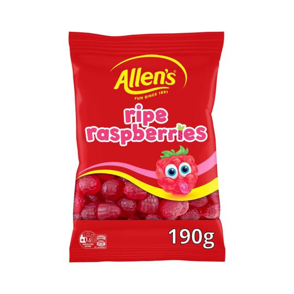 Allen's Lollies Ripe Raspberries Lolly Bag 190g product image