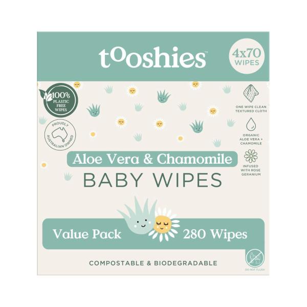 Tooshies Eco Wipes Aloe Vera & Chamomile 280 pack product image
