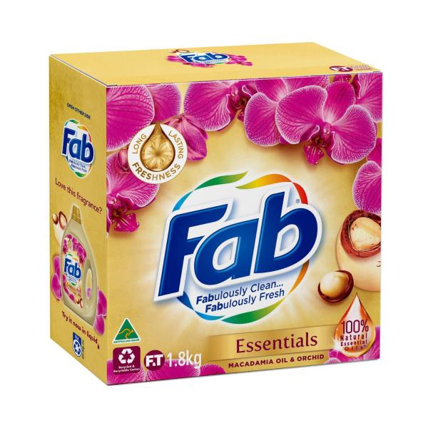 Buy Fab Essentials Macadamia Oil & Orchid Laundry Powder 1.8kg | Coles