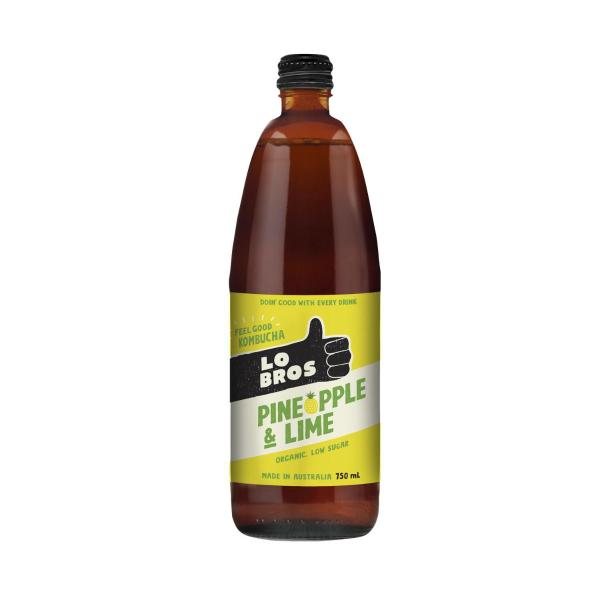 Lo Bros Organic Kombucha Pineapple And Lime 750mL