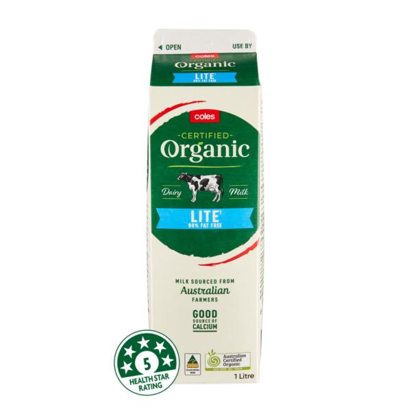 Coles Organic Lite Milk