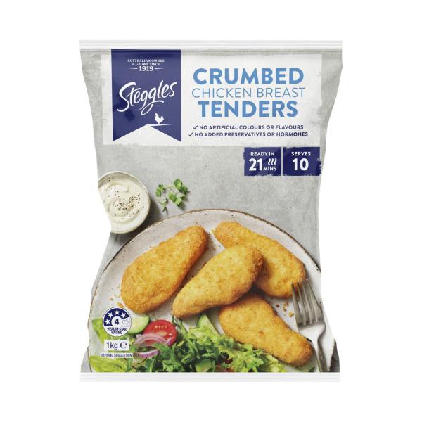 Steggles Frozen Classic Crumb Chicken Breast Tenders 1kg product image