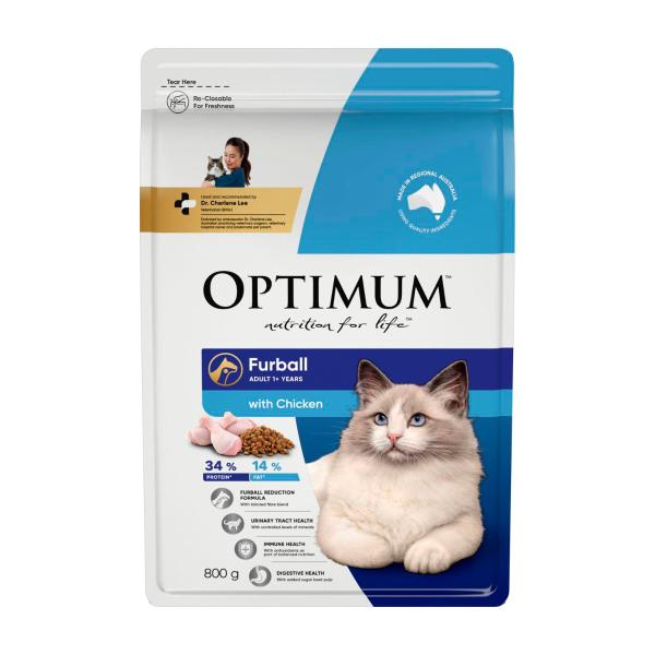 Optimum Dry Cat Food Furball With Chicken | 800g