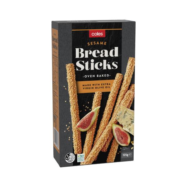 Coles Breadsticks Crackers With Sesame Seeds 125g product image