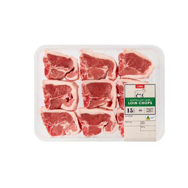 Coles Lamb Loin Chops Bulk approx. 890g