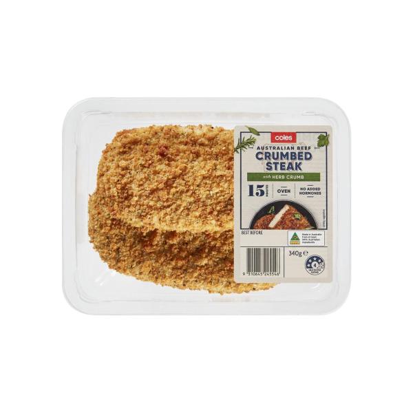 No Added Hormone Beef Steak Crumbed