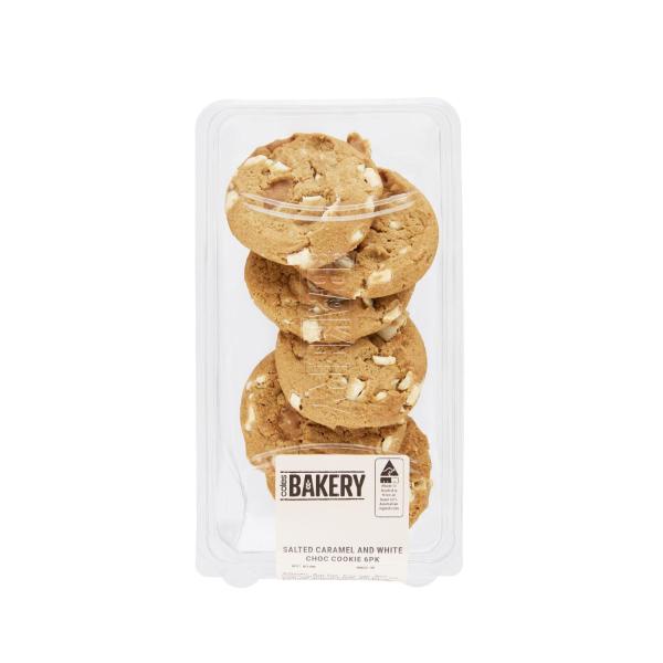 Coles Salted Caramel & White Chocolate Cookies 6 Pack product image