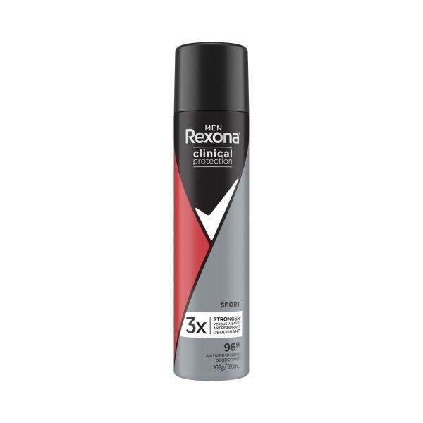 Rexona Men Deodorant 96hr Clinical Aerosol Sport 180mL product image