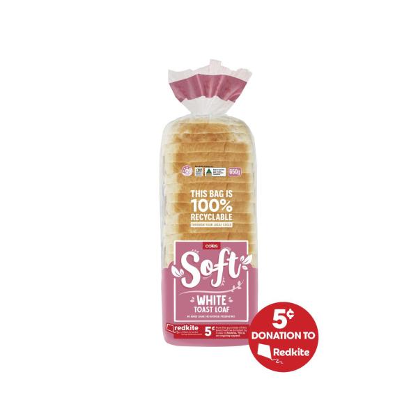 Coles Soft White Toast Loaf 650g product image
