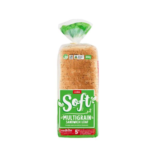 Coles Soft Multigrain Sandwich Loaf 650g product image