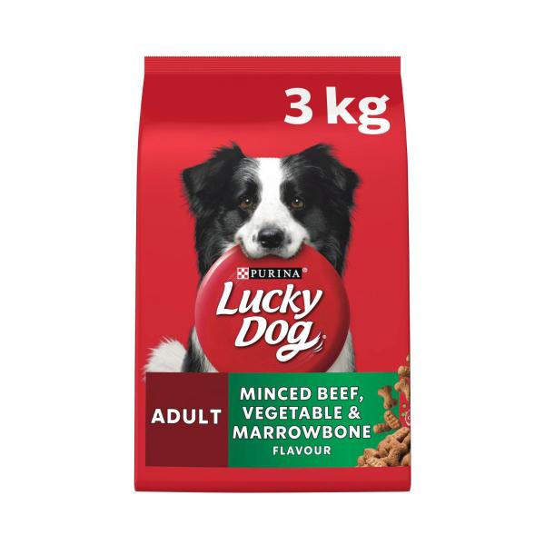 Purina Lucky Dog Dry Minced Beef, Vegetable & Marrowbone Flavour Dog Food 3Kg