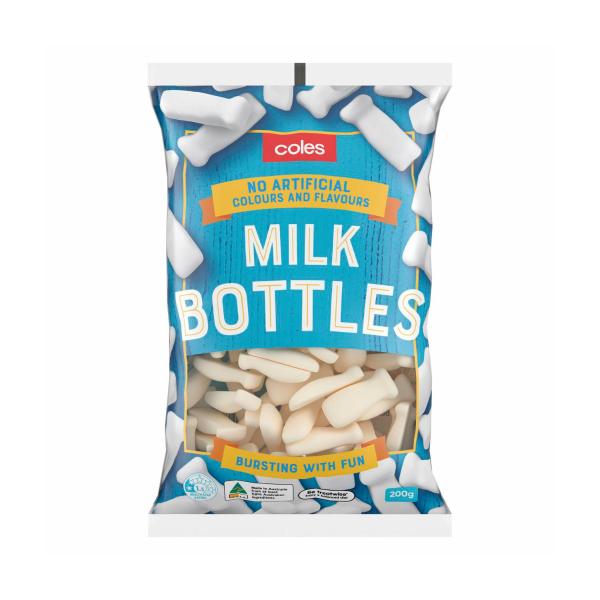 Coles Milk Bottles 200g product image