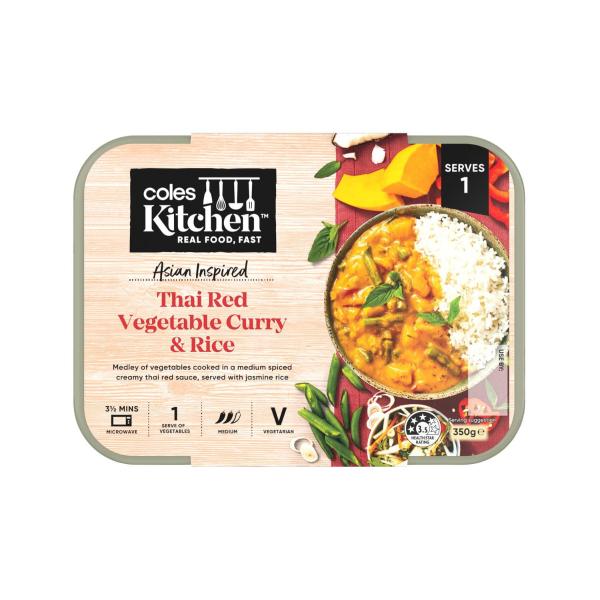 Red Rice Coles Buy Coles Kitchen Thai Red Vegetable Curry & Rice 350g | Coles