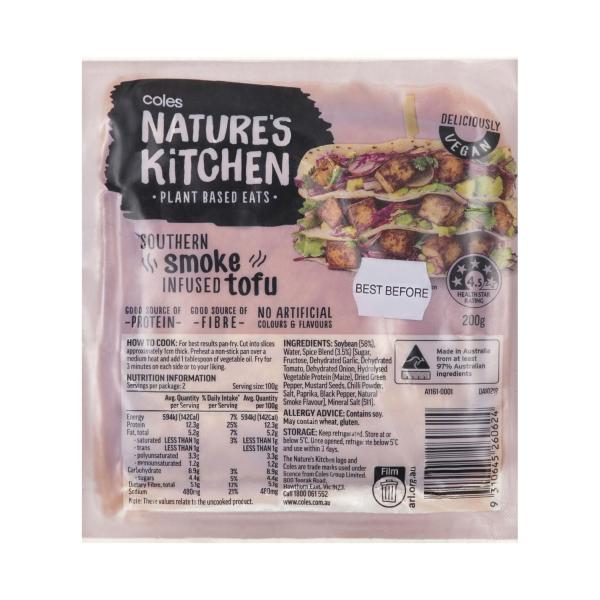 Coles Nature's Kitchen Southern Smoked Tofu | 200g