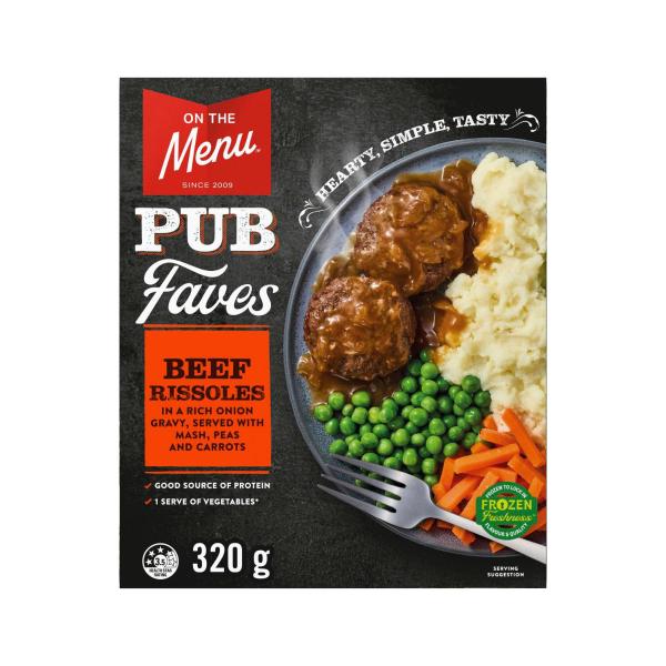 On The Menu Beef Rissoles Plated Meals 320g product image