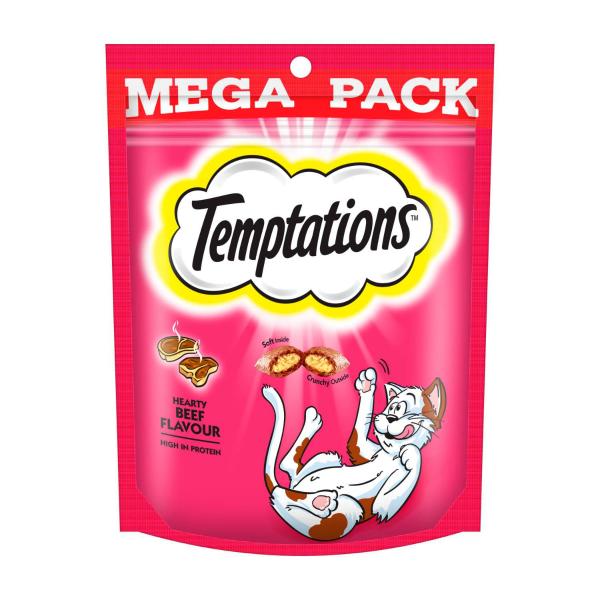 Temptations Hearty Beef Flavour Cat Treats 180g product image