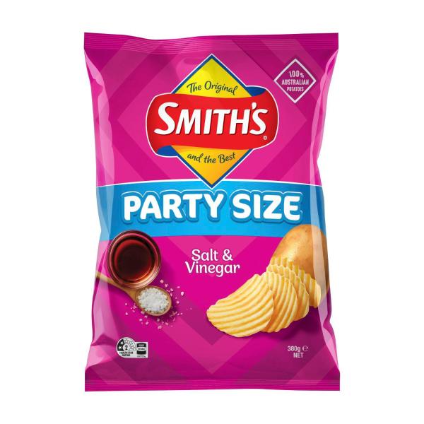 Crinkle Cut Potato Chips Party Bag Salt & Vinegar