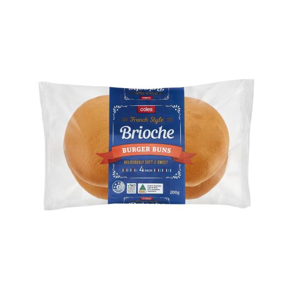 Brioche Hamburger Buns 4 Pack