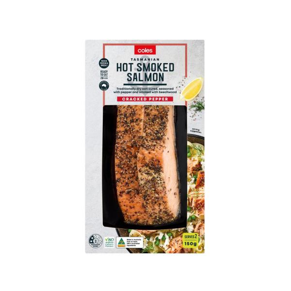 Coles Hot Smoked Salmon Cracked Pepper 150g product image
