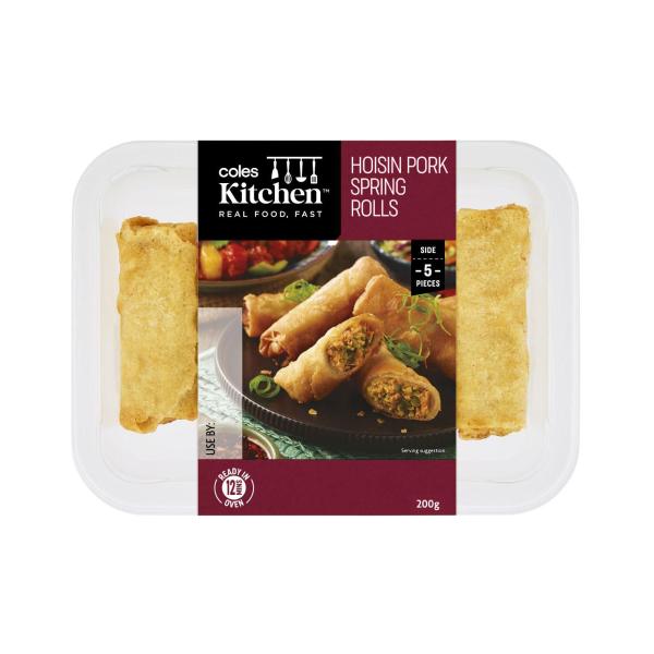 Coles Kitchen Hoisin Pork Springrolls 200g product image