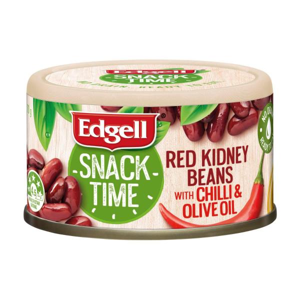 Edgell Snack Time Red Kidney Beans With Chilli & Olive Oil 70g product image