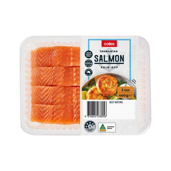Tasmanian Salmon Portions Skin Off 4 Pack
