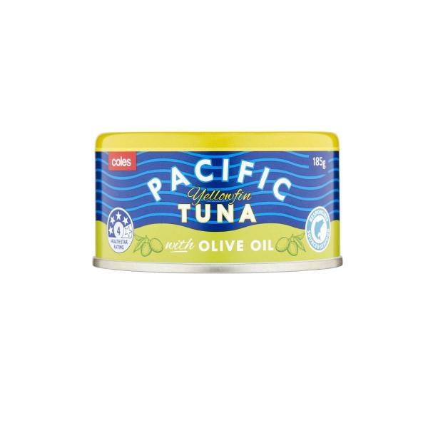 Coles Pacific Yellowfin Tuna In Olive Oil 185g product image