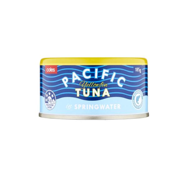 Coles Pacific Yellowfin Tuna In Springwater 185g