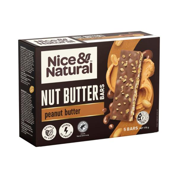 Nice & Natural Nut Butter Bars Peanut Butter 175g product image