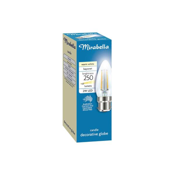 Gls BC Globe Warm White Led 2w 250 Lumens