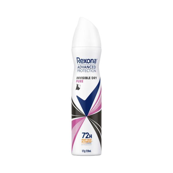 Rexona Women Antiperspirant Aerosol Advanced Invisible Dry Pure Deodorant 220mL product image