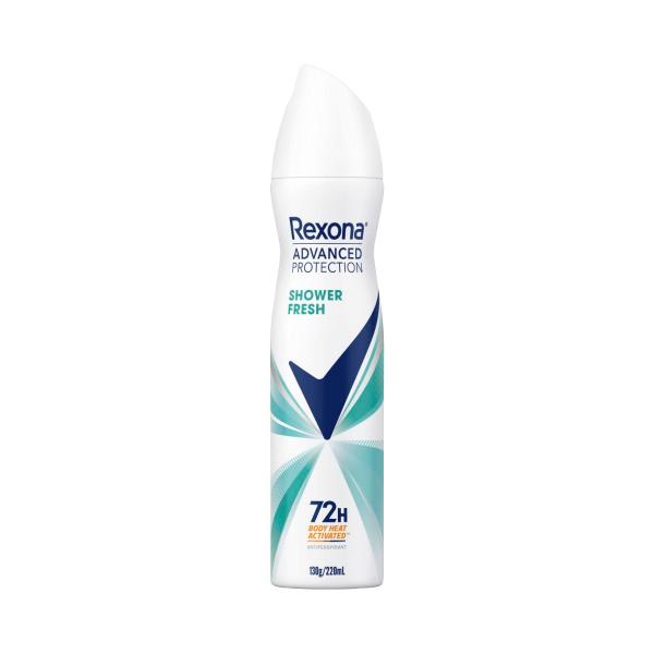 Rexona Women Deodorant 72hr Advanced Aerosol Shower Fresh 220mL product image