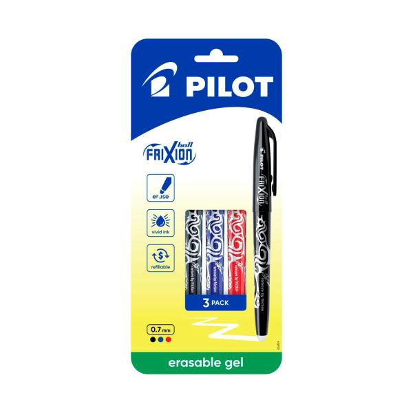 Buy Pilot Frixion Ball Pen Black/blue/red pack Coles