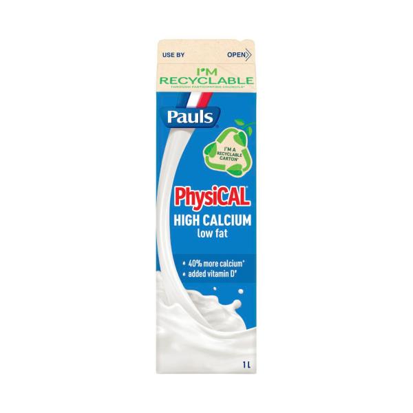 Physical Hi Calcium Low Fat Milk Carton