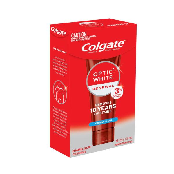 Optic White Teeth Whitening Toothpaste Renewal Vibrant Clean With 3% Hydrogen Peroxide