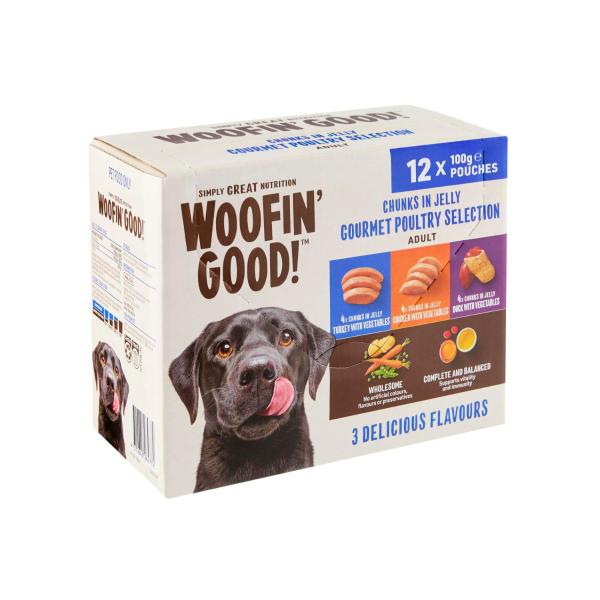 Chunks In Jelly Mixed Selection Chicken Duck & Turkey Pouches Dog Food 12x100g
