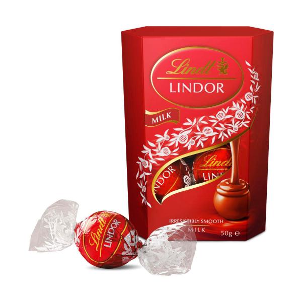 Lindt Lindor Milk Chocolate Mini Cornet Box 50g