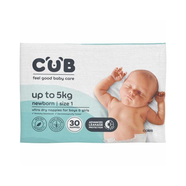 Nappies Unisex Newborn Size 1 (up To 5kg)