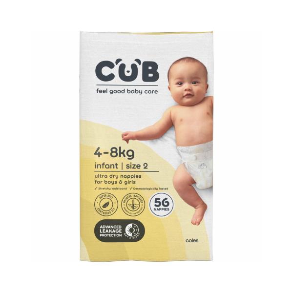 Nappies Unisex Infant Size 2 (4-8kg)