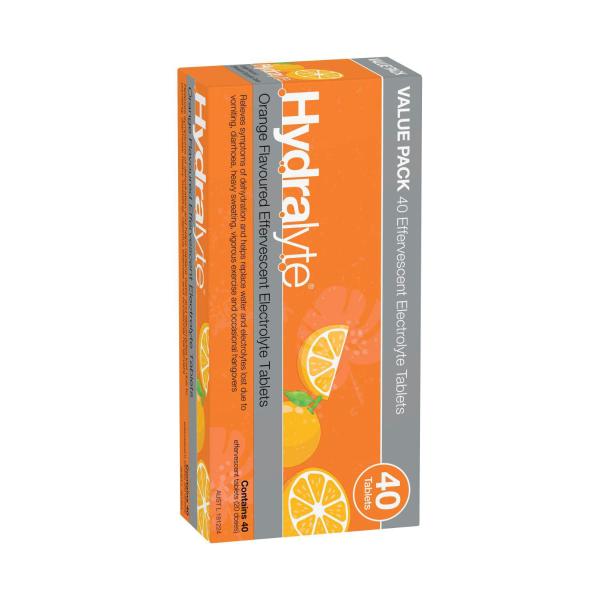 Hydralyte Effervescent Tablets Orange 40 pack product image