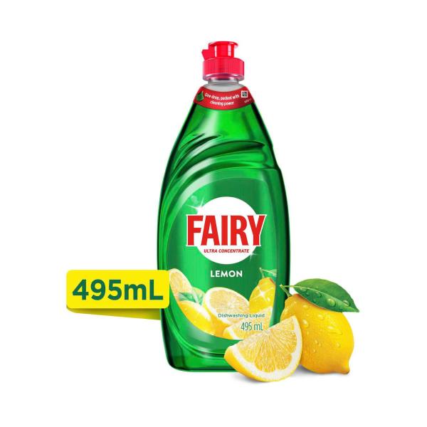 Fairy Ultra Concentrate Lemon Hand Dishwashing Liquid 495mL product image