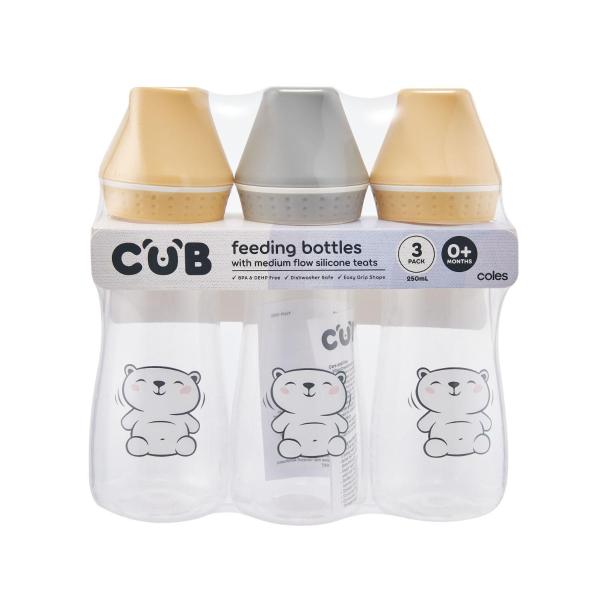 Feeding Bottles With Medium Flow Silicone Teats 0+ Months