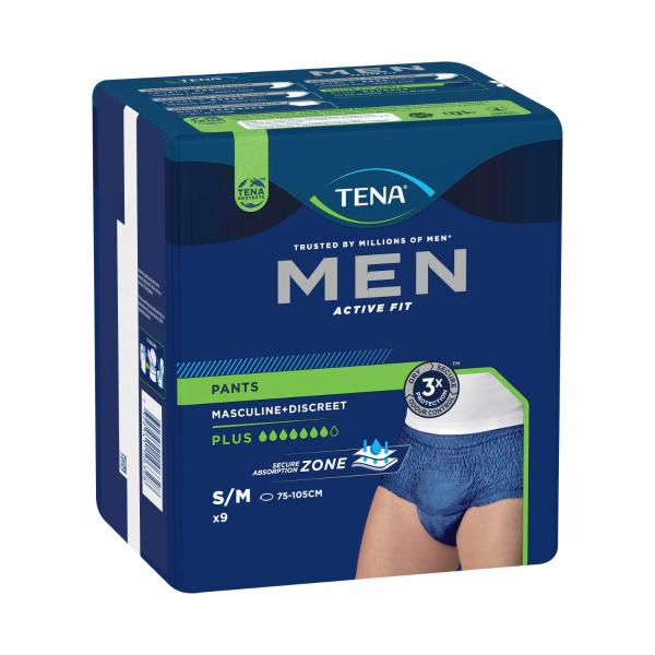 Men Active Fit Plus Navy Small/Medium Incontinence Pants