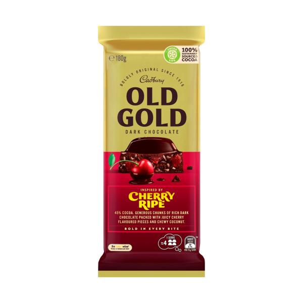Old Gold Cherry Ripe Dark Chocolate Block