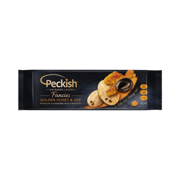 Peckish Fancies Rice Crackers Honey Soy 90g