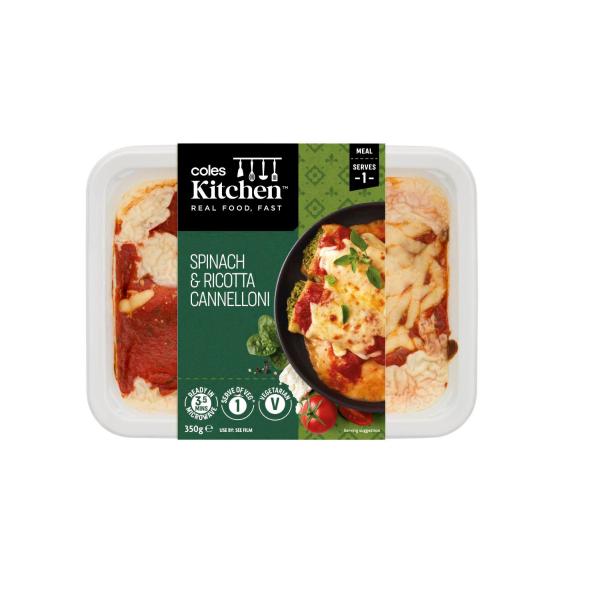 Coles Kitchen Spinach & Ricotta Cannelloni 350g product image