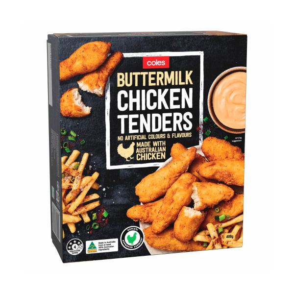Coles Frozen Buttermilk Chicken Tenders 400g product image