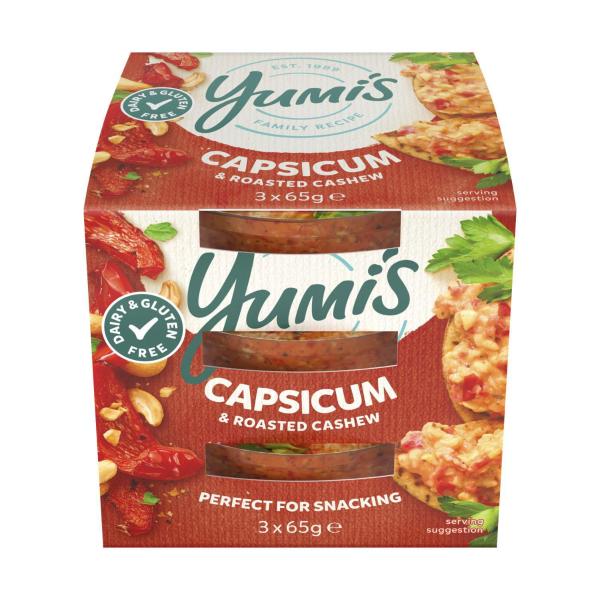 Yumi's Mini Roasted Capsicum & Cashew Dip 3 Pack | 195g